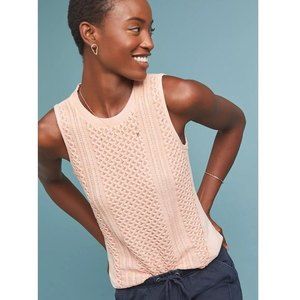 Anthropologie Saturday Sunday Provincial Sweater Tank Pink Textured Knit…